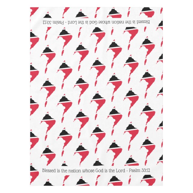 Toalha De Mesa Christian TRINIDAD e TOBAGO Bendito Salm Nação (Frente)