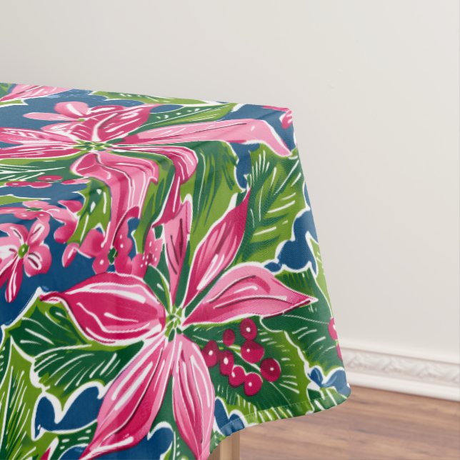 Toalha De Mesa Christmas Holly And Flower Patterned  (Posição Original)