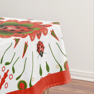 Toalha De Mesa Christmas Ladybug Red White Green