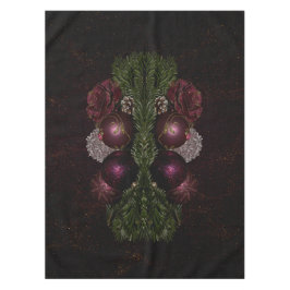 Toalha De Mesa Christmas Party Pink Ornament Green Leaves Black