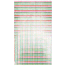Toalha De Mesa Christmas Plaid - Green Pink & White