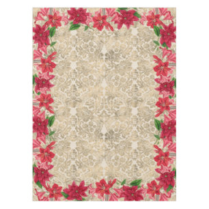 Toalha De Mesa Christmas Poinsettia Amaryllis Tablecloth