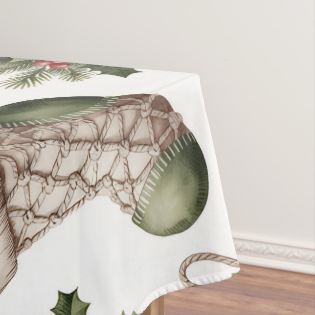 Toalha De Mesa Christmas Stockings Winter Berries (Posição Original)