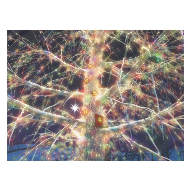 Toalha De Mesa Christmas Treehouse Tablecloth (Frente (Horizontal))