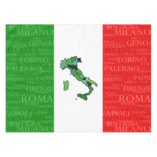 Toalha De Mesa Cidades, mapa, e bandeira de Italia