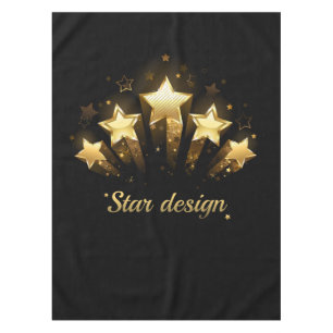 Toalha De Mesa Cinco estrelas douradas a preto