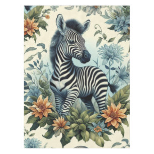 Toalha De Mesa Cinto Vintage Bebê Zebra Watercolor