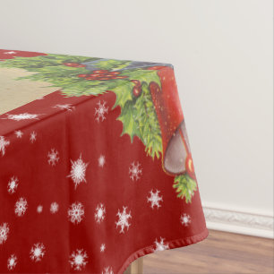 Toalha De Mesa Cintos de Natal Vermelho