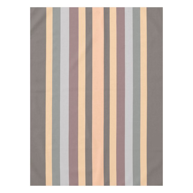 Toalha De Mesa Cinza Azul Amarelo Roxos (Frente)