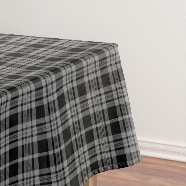 Toalha De Mesa Cinza clássica Xadrez preta (Posição Original)