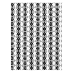 Toalha De Mesa Cinza de Diamante de Argyle Branco Negro