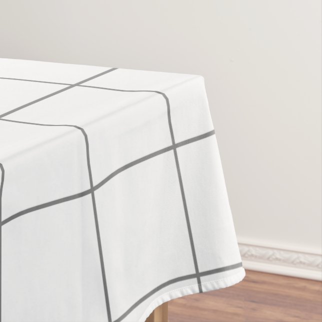 Toalha De Mesa Cinza de grade (Posição Original)