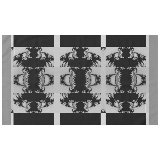 Toalha De Mesa Cinza de Jardim Fractal A (Frente (Horizontal))