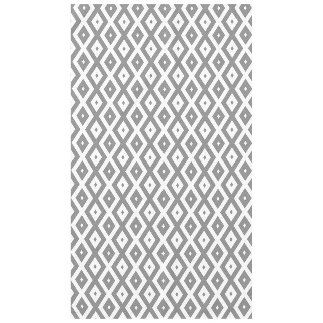 Toalha De Mesa Cinza e padrão de diamante branco (Frente)