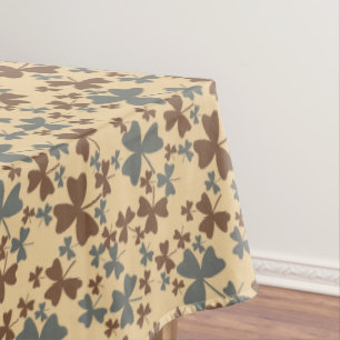 Toalha De Mesa Cinza e Padrão de Shamrock Brown