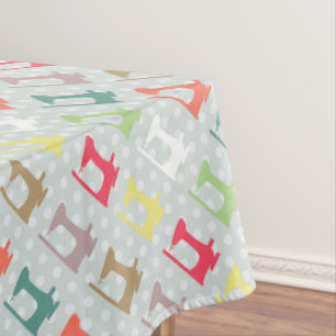 Toalha de mesa cinza máquina de costura Love