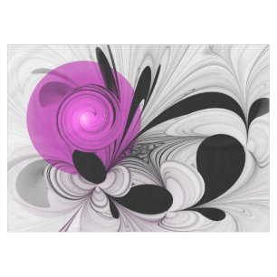 Toalha De Mesa Cinza Negra abstrato com Fratura Magenta