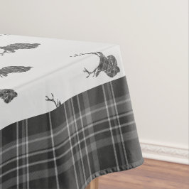 Toalha De Mesa Cinza Russa Tartan E Stag Head Antler