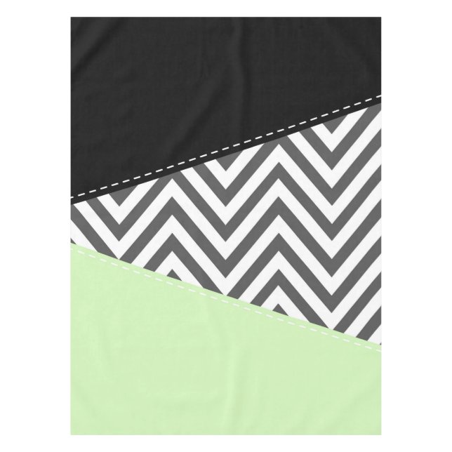 Toalha De Mesa Cinza Zigzag, Cinza Chevron, Zigzag Patterno, Casa (Frente)