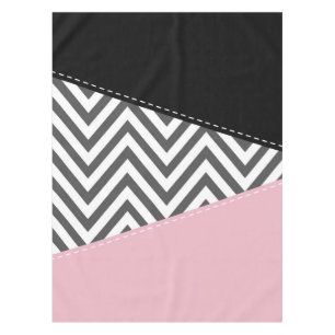 Toalha De Mesa Cinza Zigzag, Cinza Chevron, Zigzag Patterno, Rosa