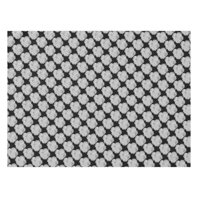 Toalha De Mesa Cinzas de prata elegantes a preto ou a qualquer co (Frente (Horizontal))