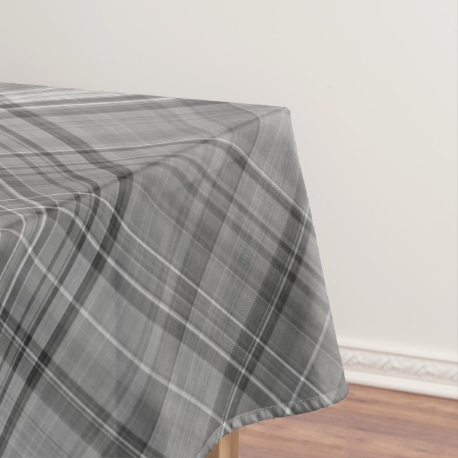Toalha De Mesa Cinzas em tons de cinza e Xadrez branca (Posição Original)