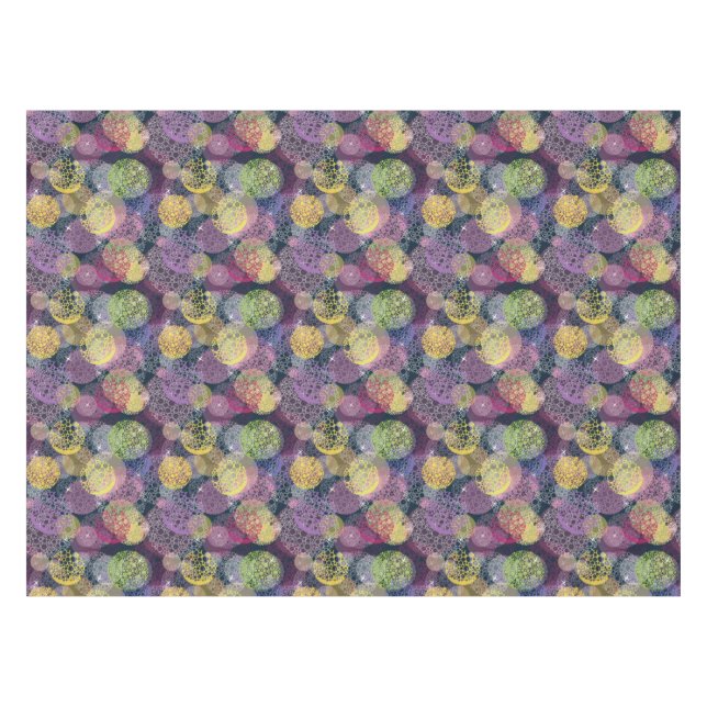 Toalha De Mesa Círculo bonito abstrato das bolinhas (Frente (Horizontal))