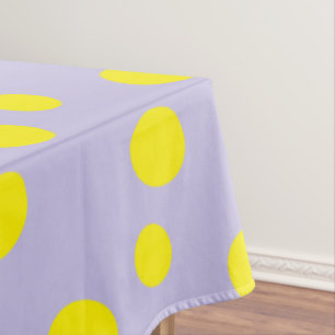 Toalha De Mesa Círculos amarelos em padrão roxo