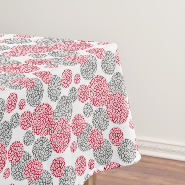 Toalha De Mesa Círculos com cinza e impressão de pele-leopardo ve (Posição Original)