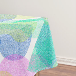 Toalha De Mesa Círculos de Abstrato de Turquesa Pálida Pastel