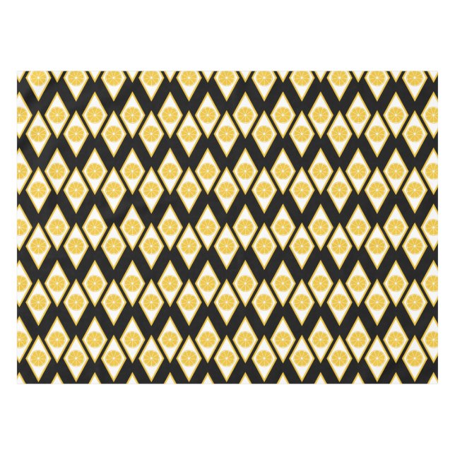 Toalha De Mesa Círculos de Citros no Padrão Moderno de Diamante (Frente (Horizontal))