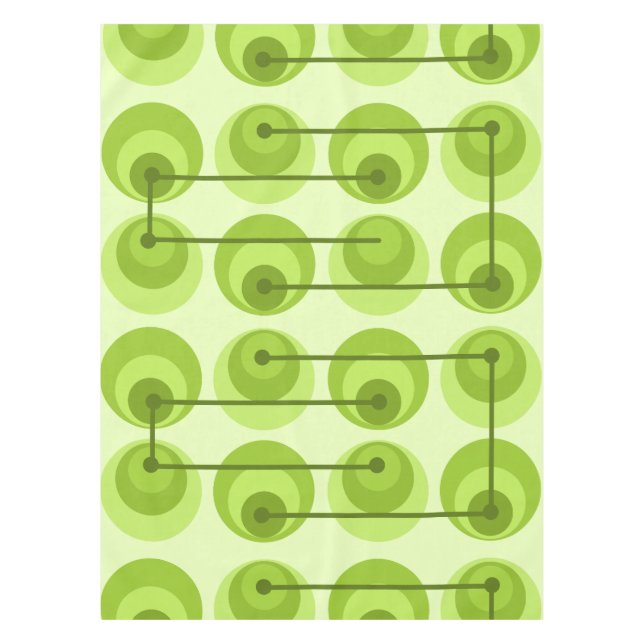 Toalha De Mesa Círculos de meio século Chartreuse (Frente)