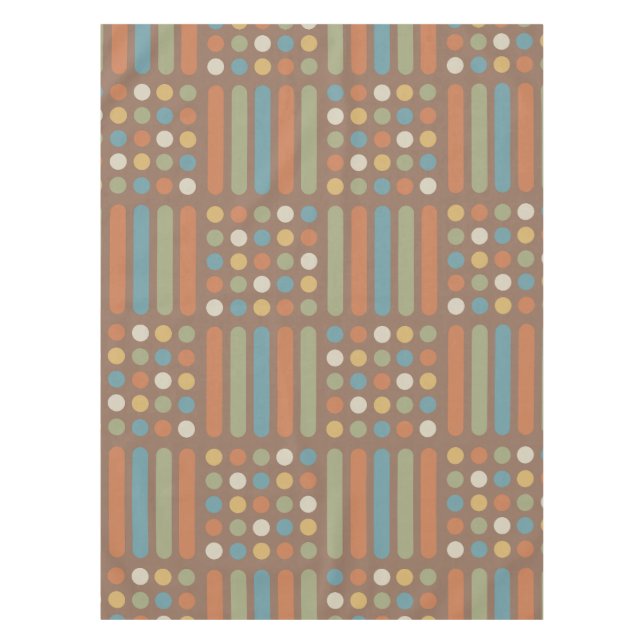 Toalha De Mesa Círculos do século médio com cores múltiplas 2 (Frente)