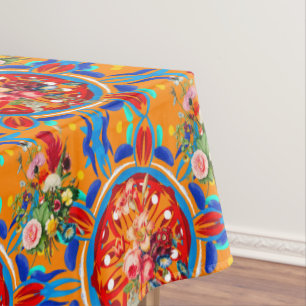Toalha De Mesa Citrinos de Verão,boho,bohemiano,floral mediterr