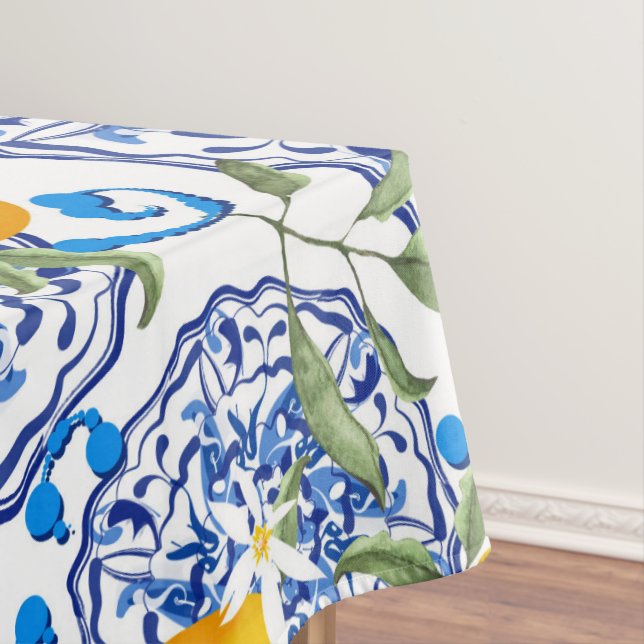 Toalha De Mesa Citrinos de Verão,boho,bohemiano,floral mediterrân (Posição Original)