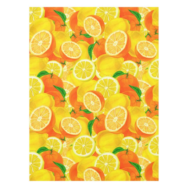 Toalha De Mesa Citrus Pattern Tablecloth (Frente)