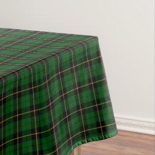 Toalha De Mesa Clã Tartan verde e preto de Wallace da caça