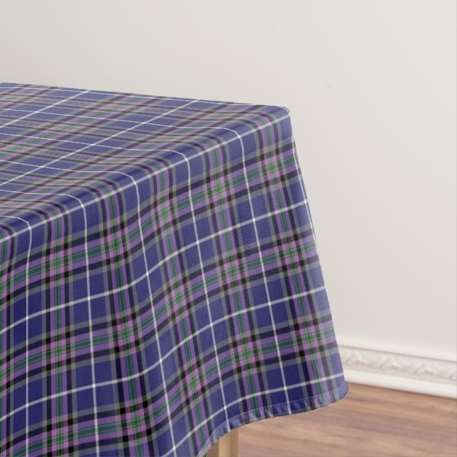 Toalha De Mesa Clan Alexander Tartan Blue e Xadrez roxa (Posição Original)