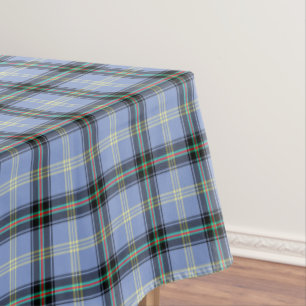 Toalha De Mesa Clan Bell Light Blue e Black Scottish Tartan