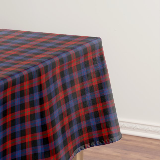 Toalha De Mesa Clan Brown Red e Royal Blue Scottish Tartan (Posição Original)