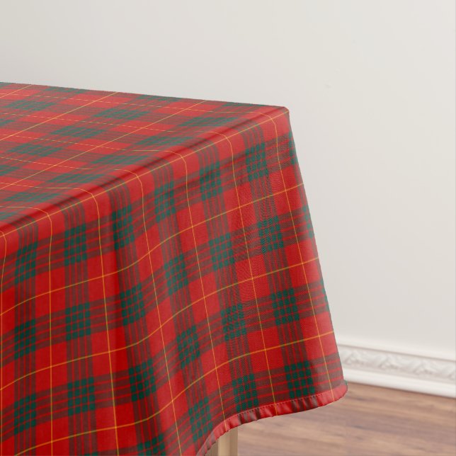 Toalha De Mesa Clan Cameron Red e Forest Green Scottish Tartan (Posição Original)