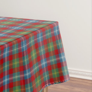 Toalha De Mesa Clan Foster Light Blue e Red Scottish Tartan