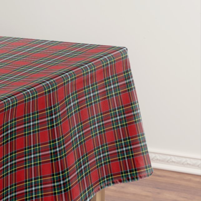 Toalha De Mesa Clan Gillespie Bright Red Scottish Tartan (Posição Original)