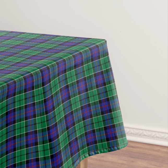 Toalha De Mesa Clan Leslie Bright Blue e Green Scottish Tartan (Posição Original)