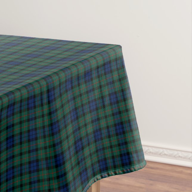 Toalha De Mesa Clan MacCallum Dark Blue e Green Scottish Tartan (Posição Original)
