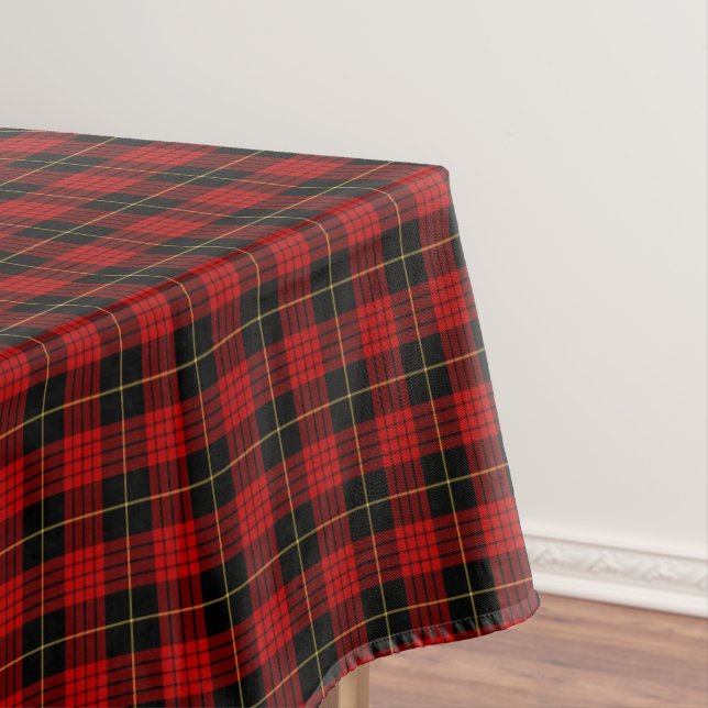 Toalha De Mesa Clan MacQueen Red e Black Scottish Tartan (Posição Original)