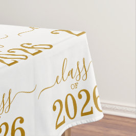 Toalha De Mesa Class of 2026 Elegant Gold Script 