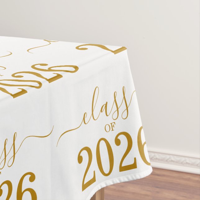 Toalha De Mesa Class of 2026 Elegant Gold Script  (Posição Original)