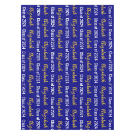 Toalha De Mesa Classe 2024 e Marinho de nome de Formando Dourado