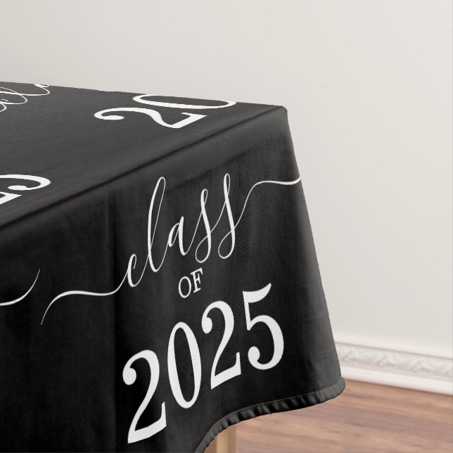 Toalha De Mesa Classe de preto e branco Elegante 2025 (Posição Original)